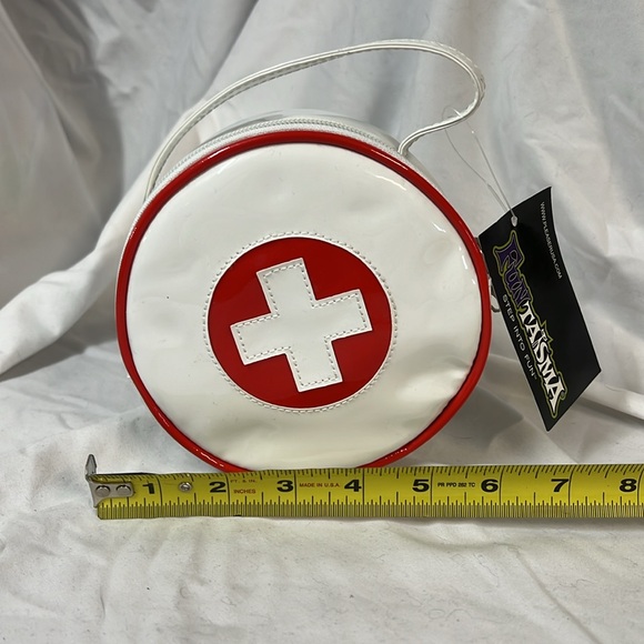 Funtasma/Pleaser White and Red Medic Clutch Bag - Picture 3 of 3